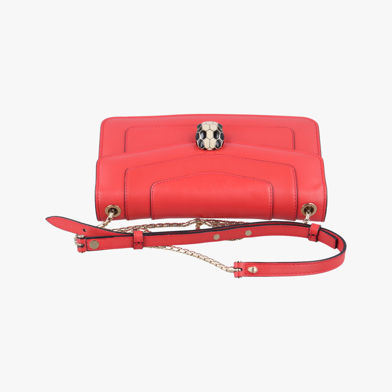 Vintage Bvlgari SERPENTI FOREVER Red Leather  shoulderbag | stylenewstar