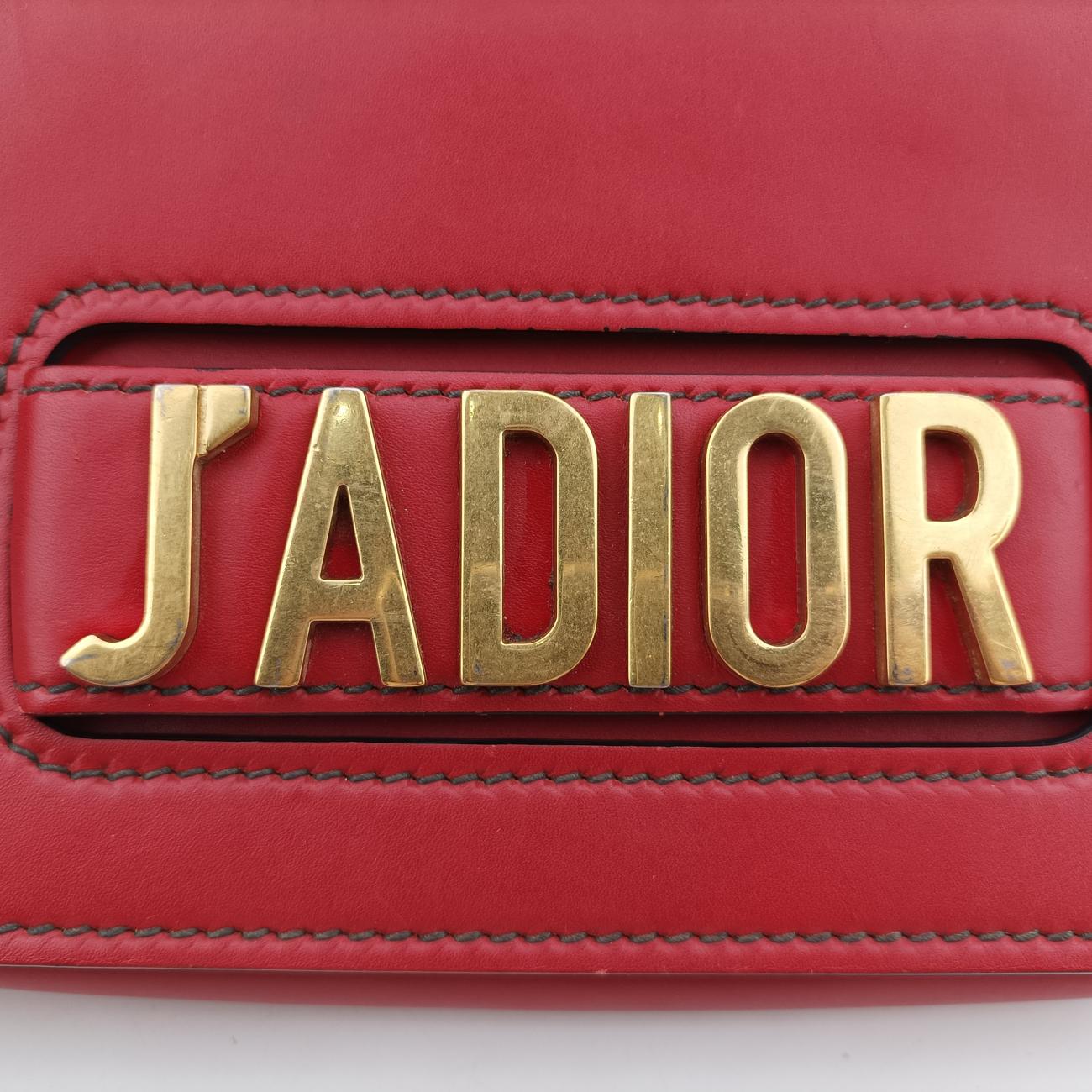 Pre-owned Christian Dior J'Adior Red Leather  shoulderbag | stylenewstar