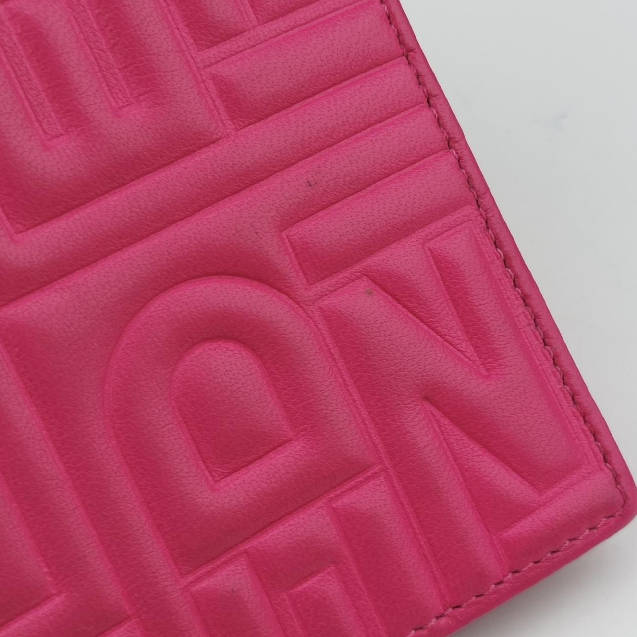 Pre-owned Fendi Embossed Logo Pink Leather 8M0219 shoulderbag | stylenewstar