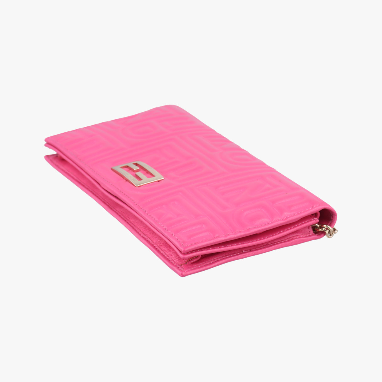 Pre-owned Fendi Embossed Logo Pink Leather 8M0219 shoulderbag | stylenewstar