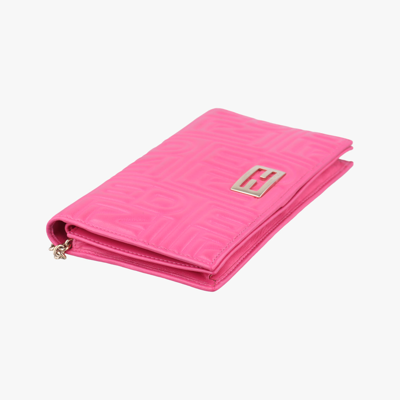 Pre-owned Fendi Embossed Logo Pink Leather 8M0219 shoulderbag | stylenewstar