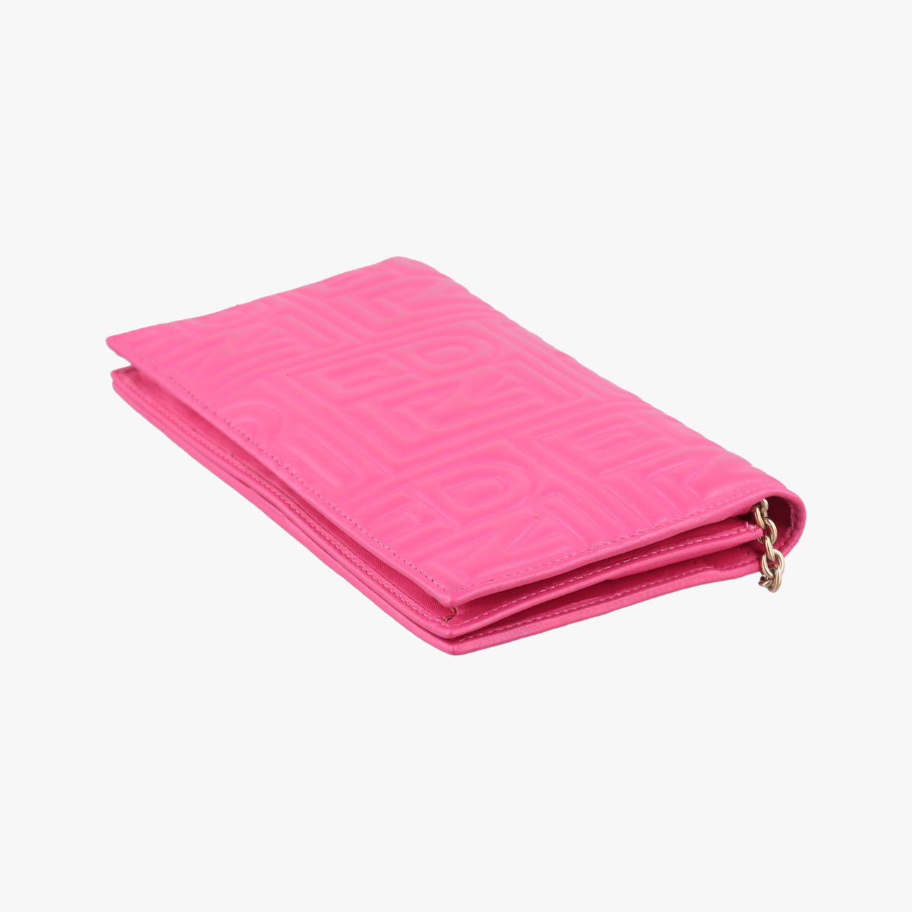 Pre-owned Fendi Embossed Logo Pink Leather 8M0219 shoulderbag | stylenewstar