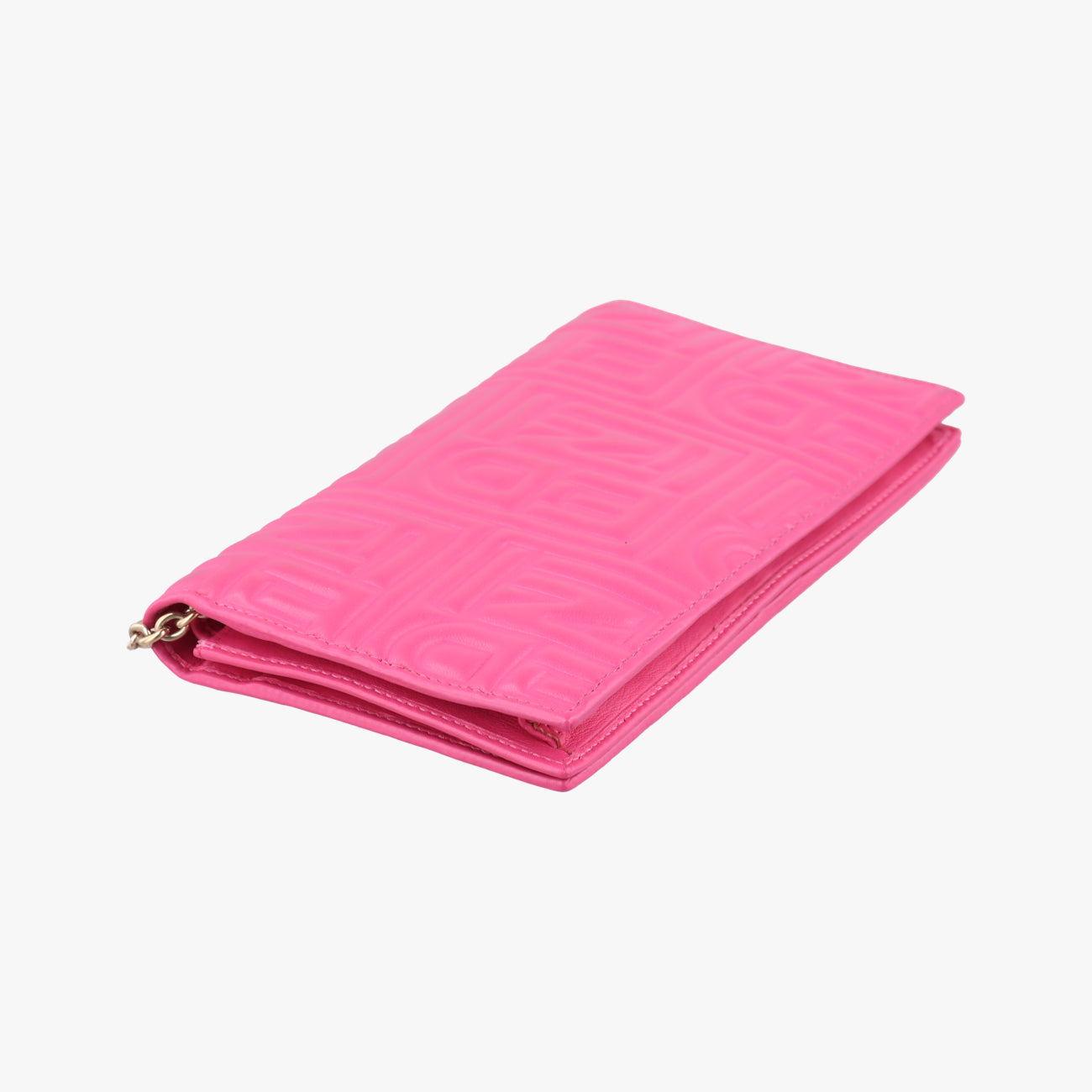 Pre-owned Fendi Embossed Logo Pink Leather 8M0219 shoulderbag | stylenewstar