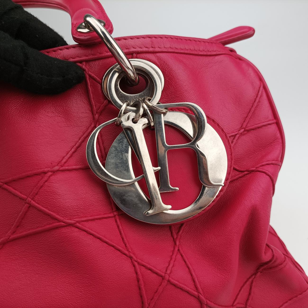 Pre-owned Christian Dior Granville Rose lambskin  shoulderbag | stylenewstar