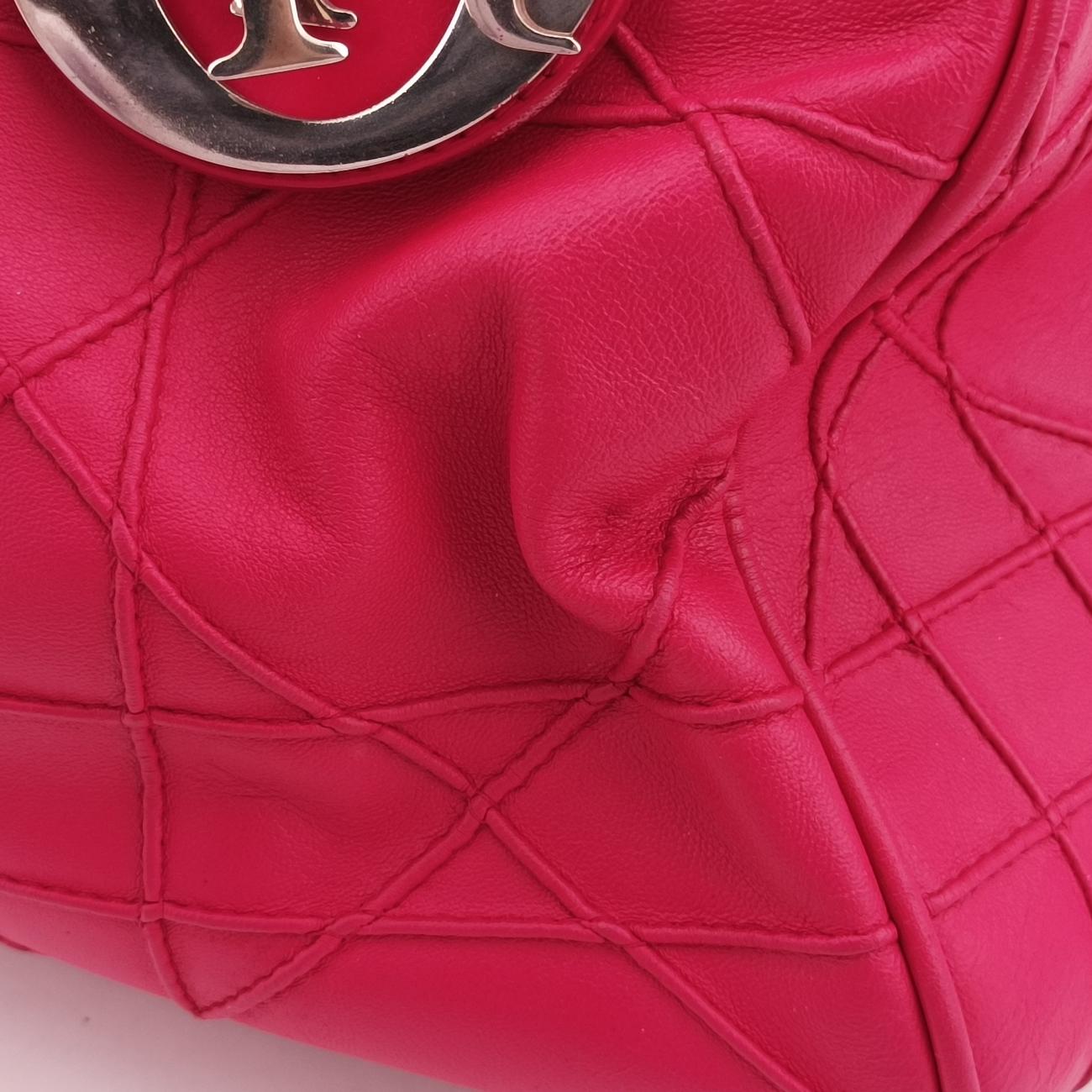 Pre-owned Christian Dior Granville Rose lambskin  shoulderbag | stylenewstar