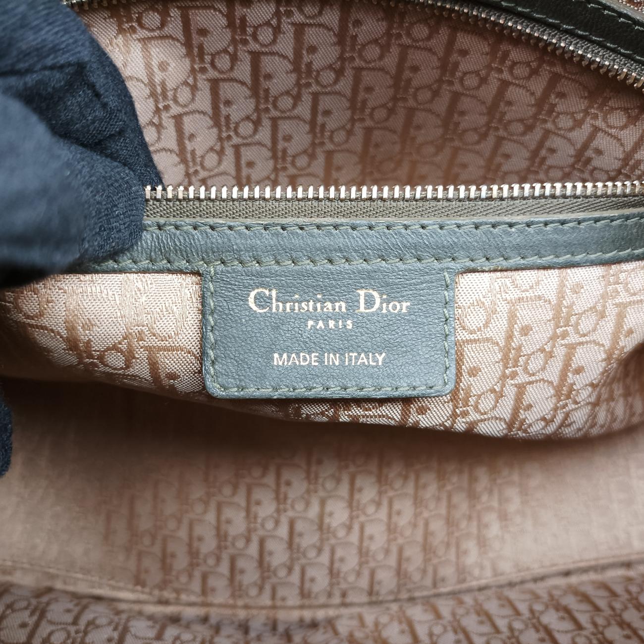 Pre-owned Christian Dior Lady Dior Green lambskin  handbag | stylenewstar