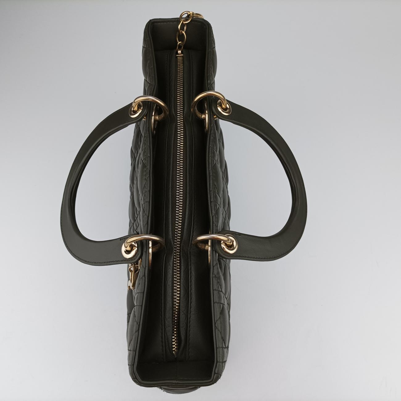 Pre-owned Christian Dior Lady Dior Green lambskin  handbag | stylenewstar