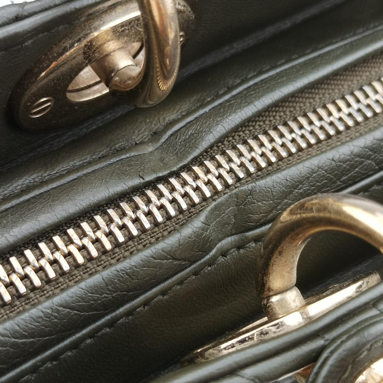 Pre-owned Christian Dior Lady Dior Green lambskin  handbag | stylenewstar