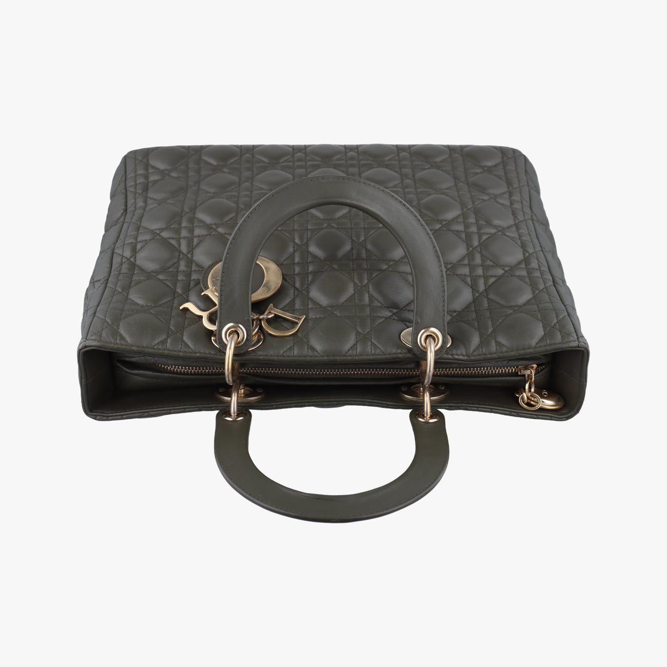 Pre-owned Christian Dior Lady Dior Green lambskin  handbag | stylenewstar