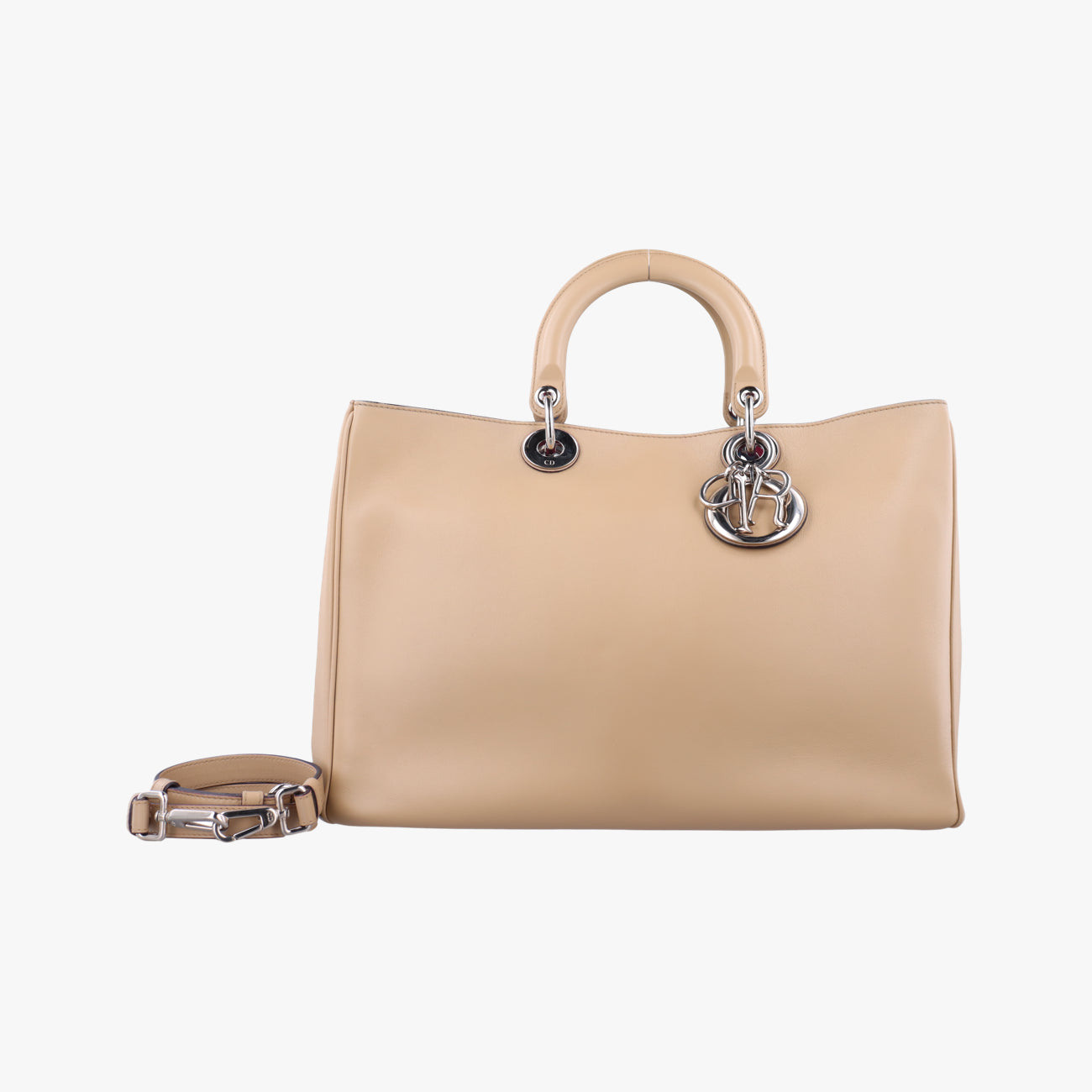 Pre-owned Christian Dior Diorissimo Beige Leather  shoulderbag | stylenewstar