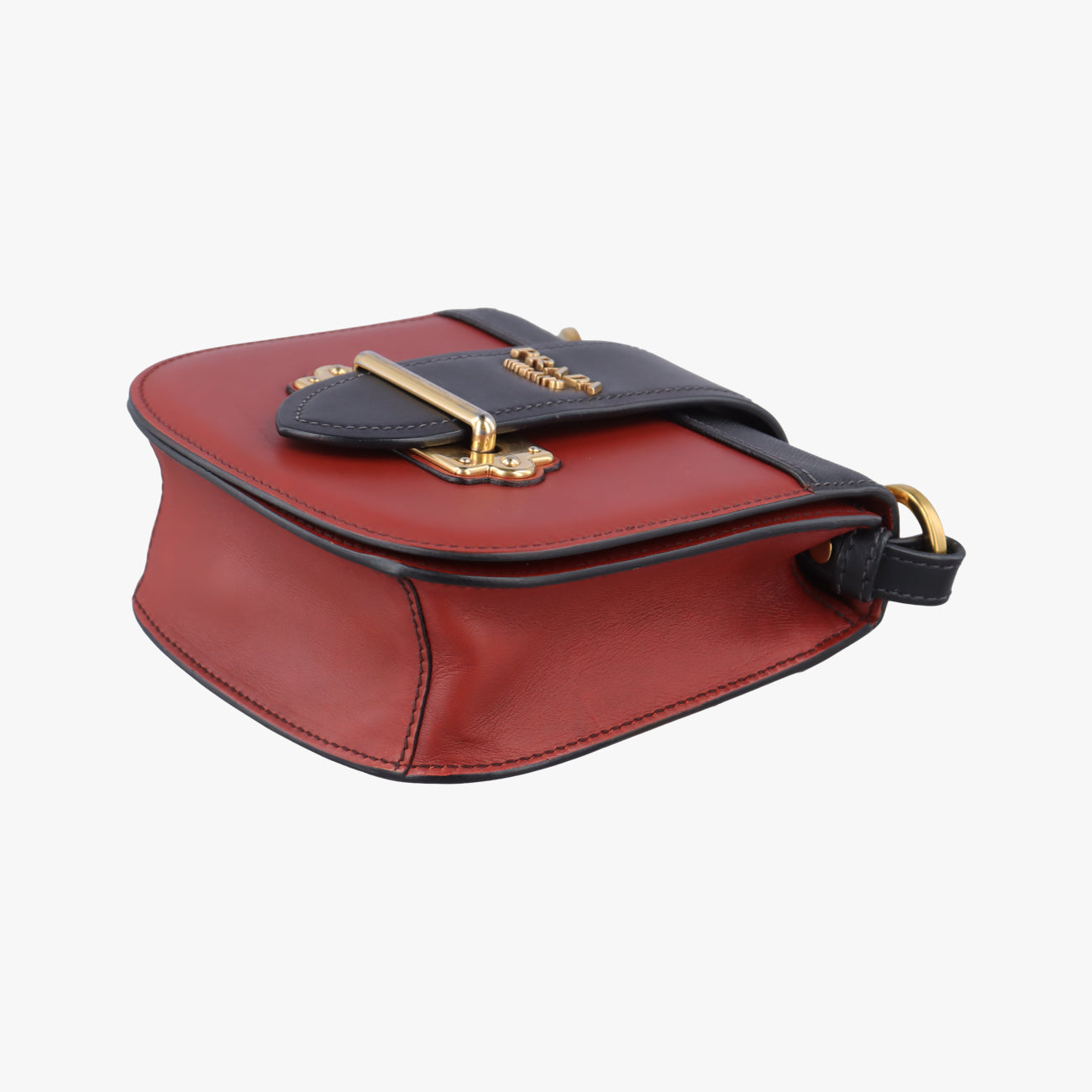 Vintage Prada Pionnière Red×black leather 1BH056 shoulderbag | stylenewstar