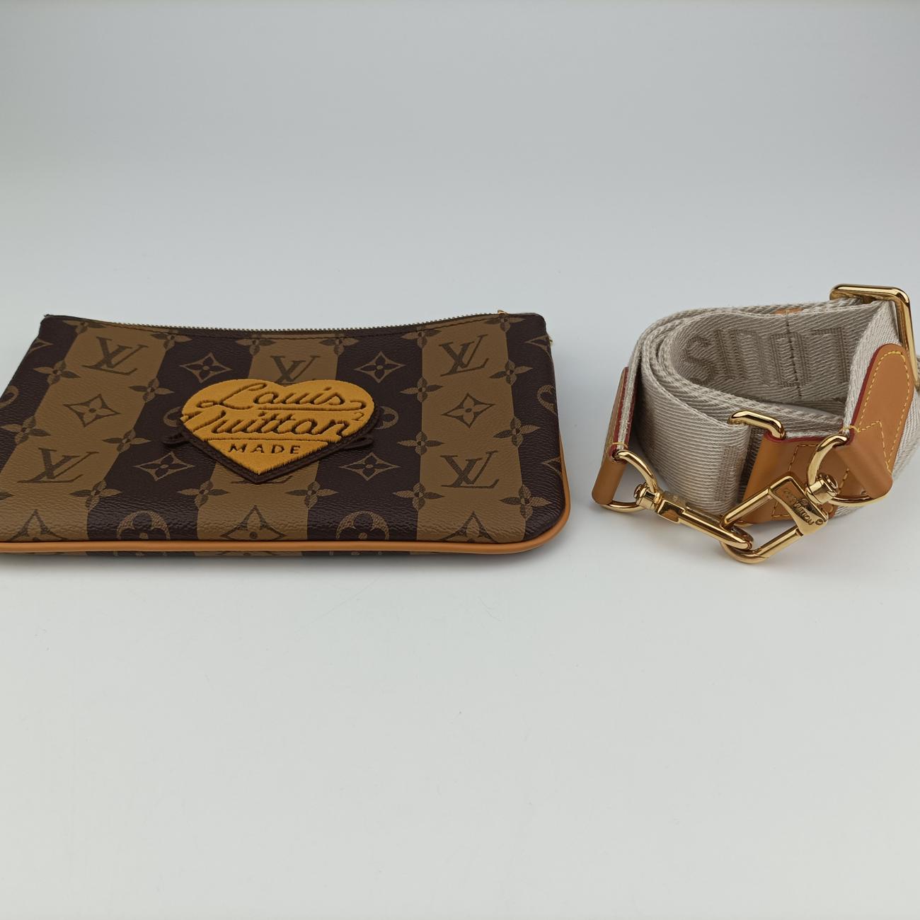 Secondhand Louis Vuitton Trio Messenger brown Monogram Stripe M45965 shoulderbag | stylenewstar