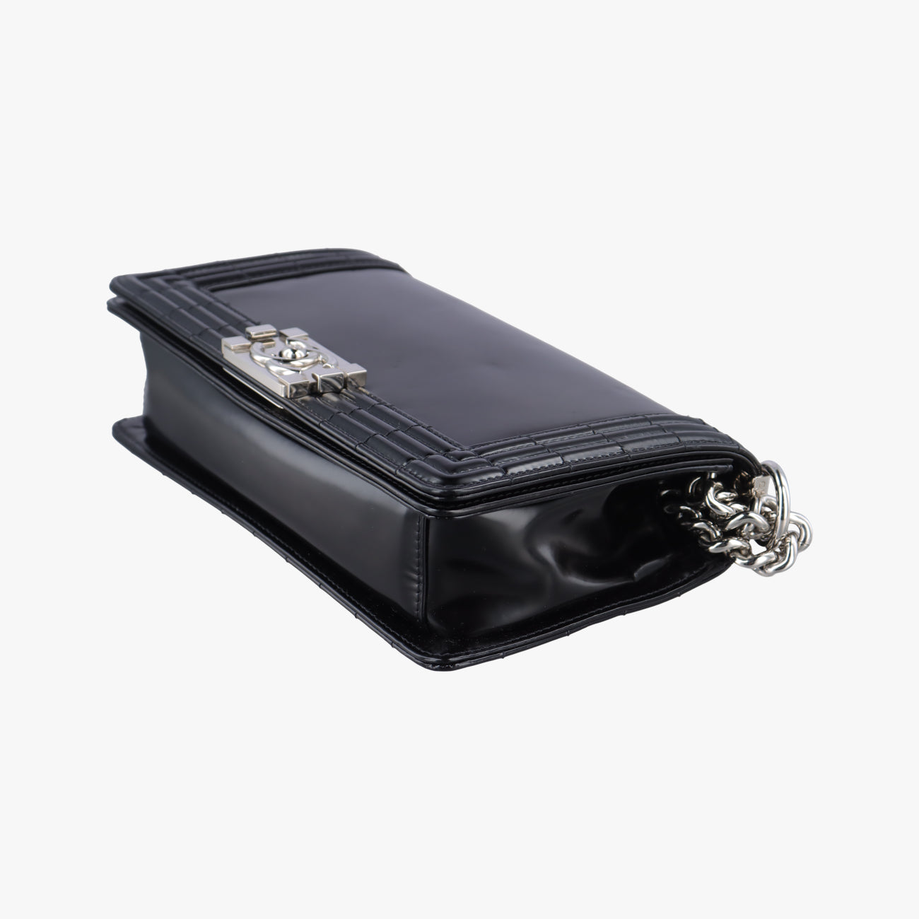 Pre-owned Chanel BOY CHANEL Black Patent A67018 shoulderbag | stylenewstar