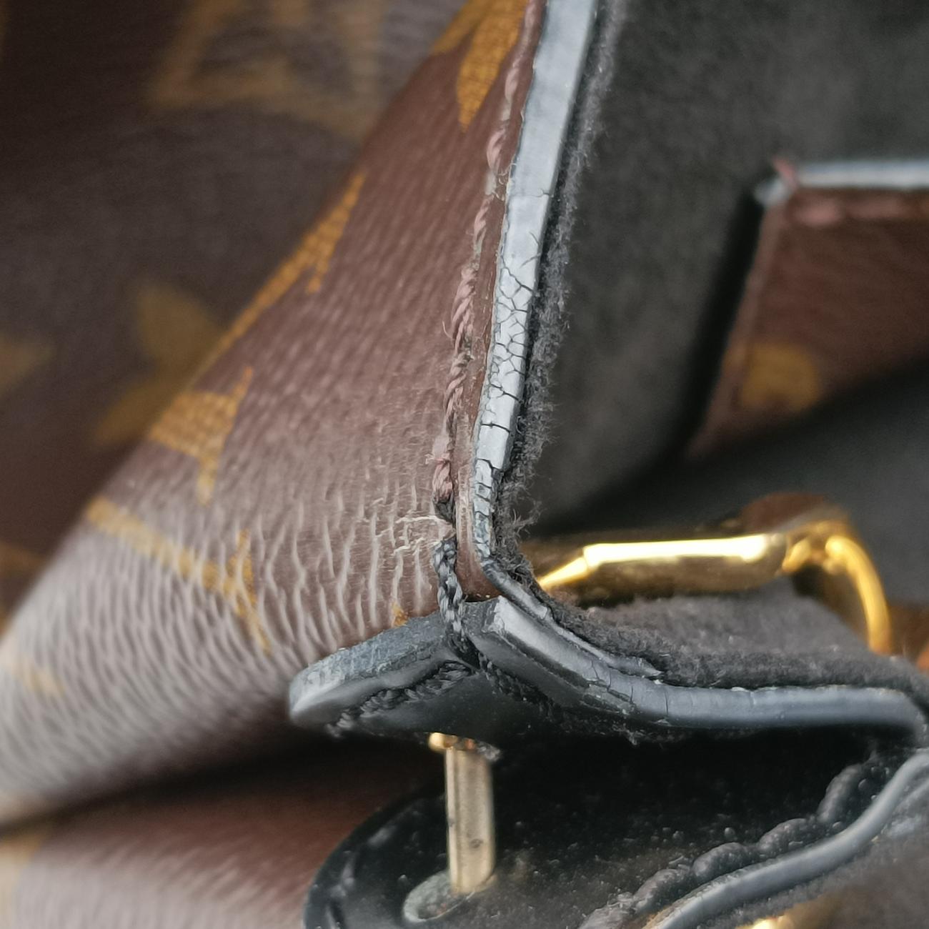 Secondhand Louis Vuitton One-handle Flap MM　　 brown×black Monogram Canvas×calf leather M43125 shoulderbag | stylenewstar