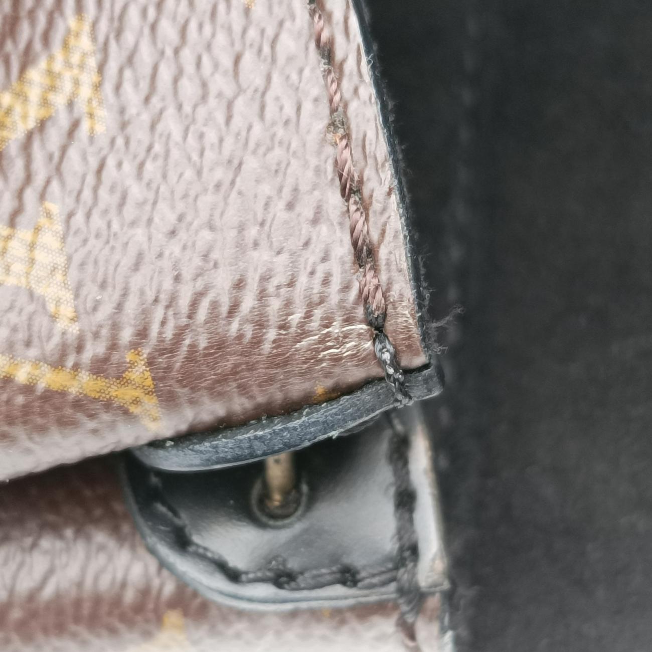 Secondhand Louis Vuitton One-handle Flap MM　　 brown×black Monogram Canvas×calf leather M43125 shoulderbag | stylenewstar