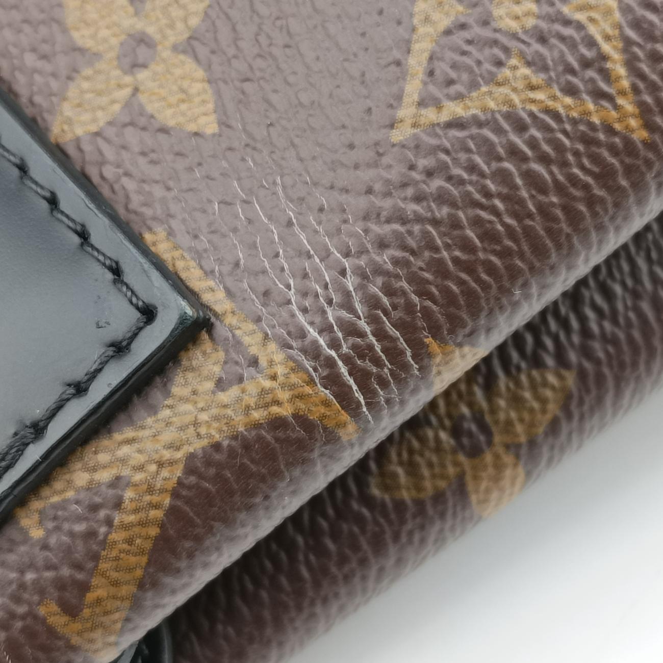 Secondhand Louis Vuitton One-handle Flap MM　　 brown×black Monogram Canvas×calf leather M43125 shoulderbag | stylenewstar