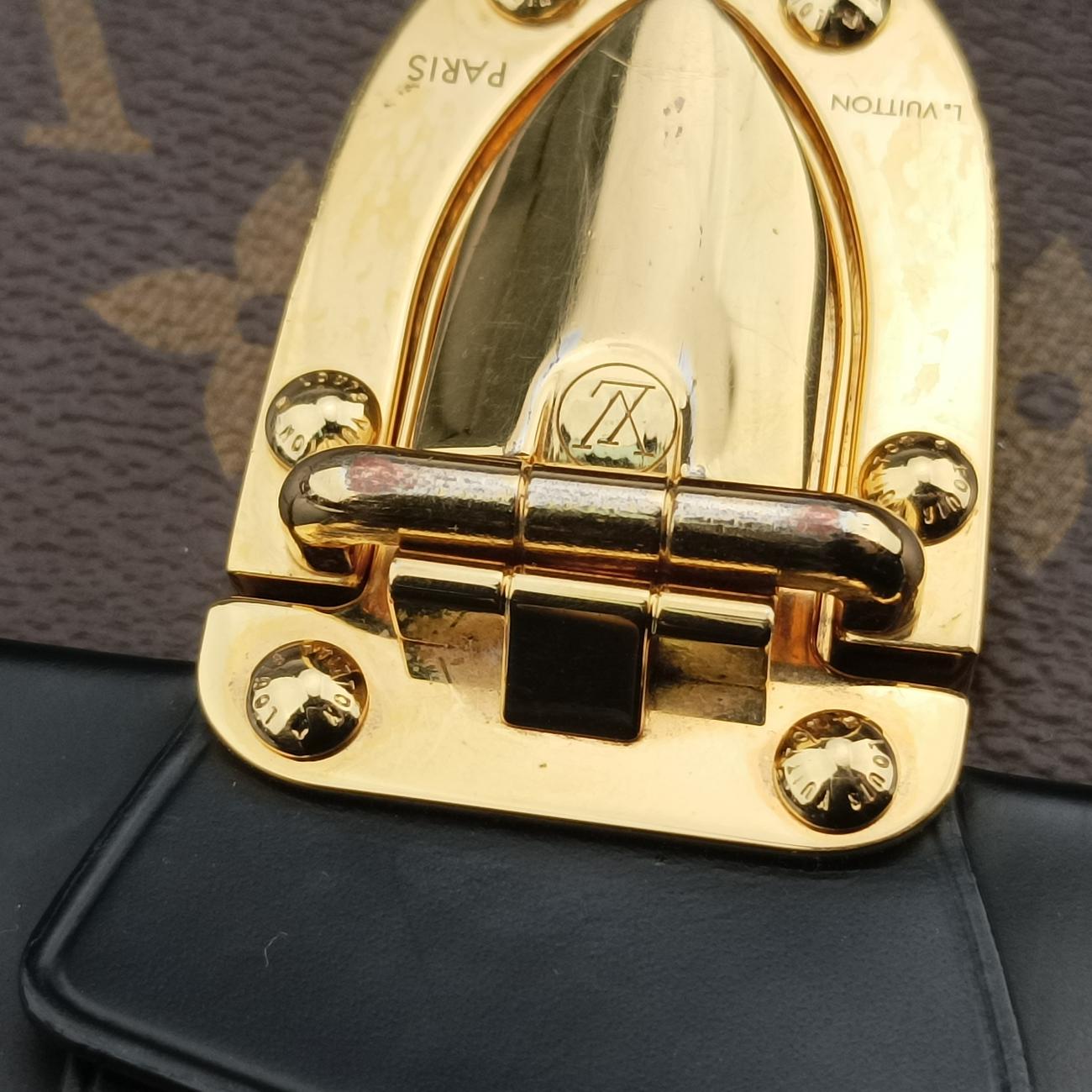 Secondhand Louis Vuitton One-handle Flap MM　　 brown×black Monogram Canvas×calf leather M43125 shoulderbag | stylenewstar