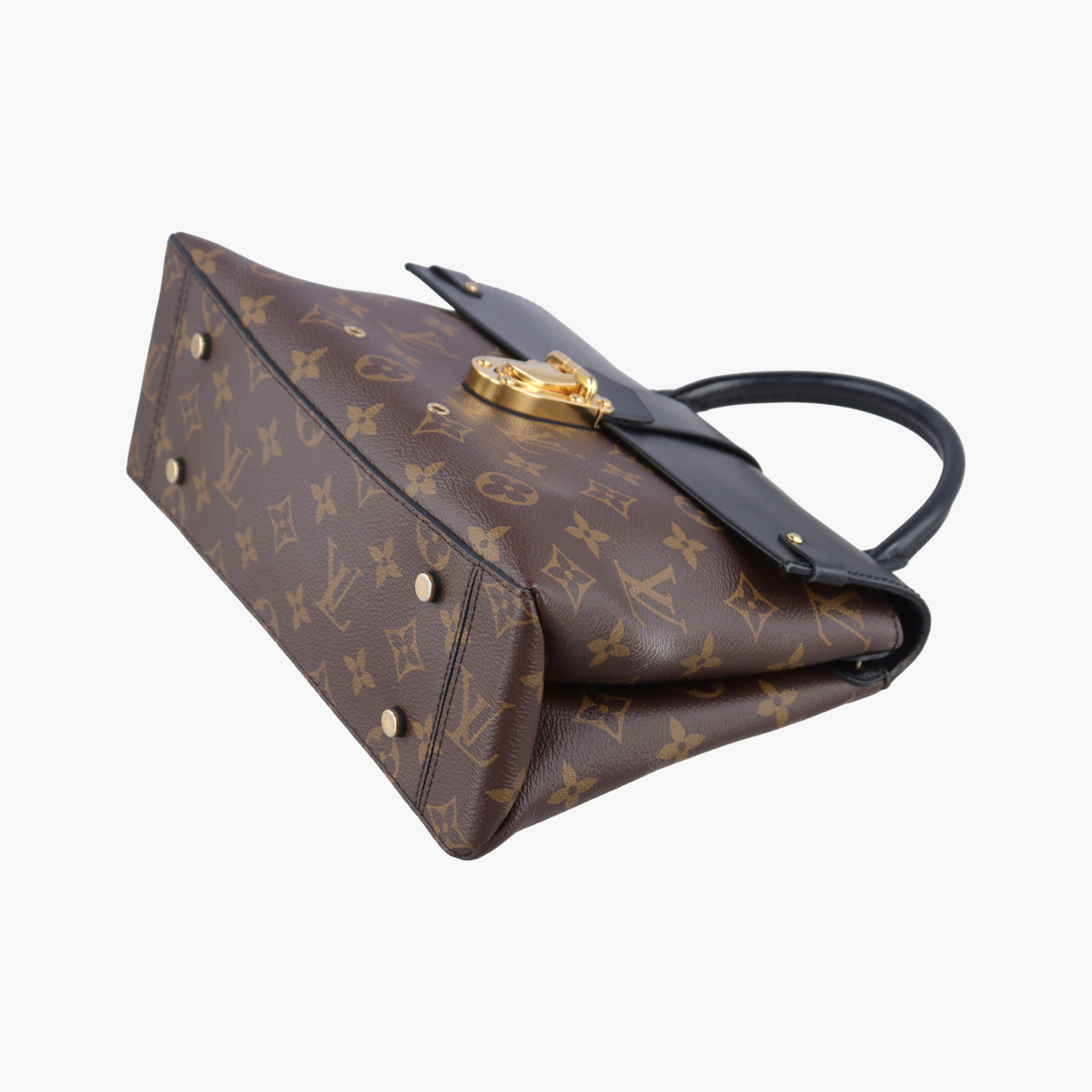 Secondhand Louis Vuitton One-handle Flap MM　　 brown×black Monogram Canvas×calf leather M43125 shoulderbag | stylenewstar