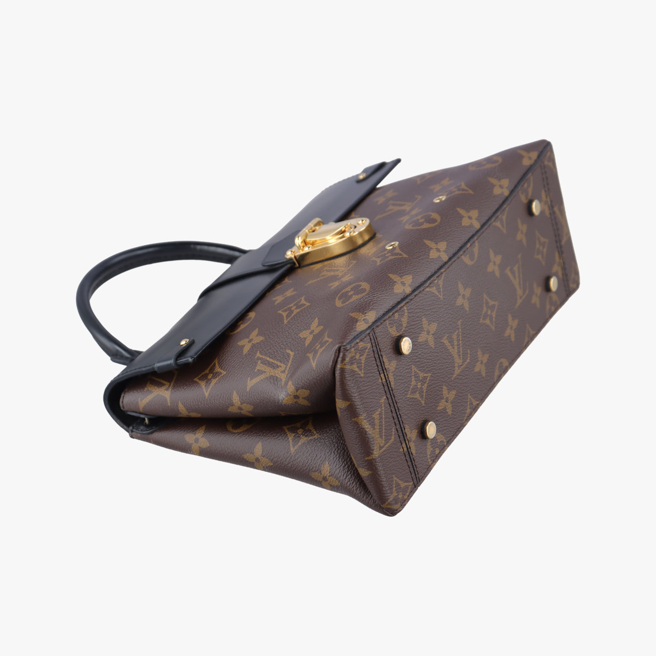 Secondhand Louis Vuitton One-handle Flap MM　　 brown×black Monogram Canvas×calf leather M43125 shoulderbag | stylenewstar