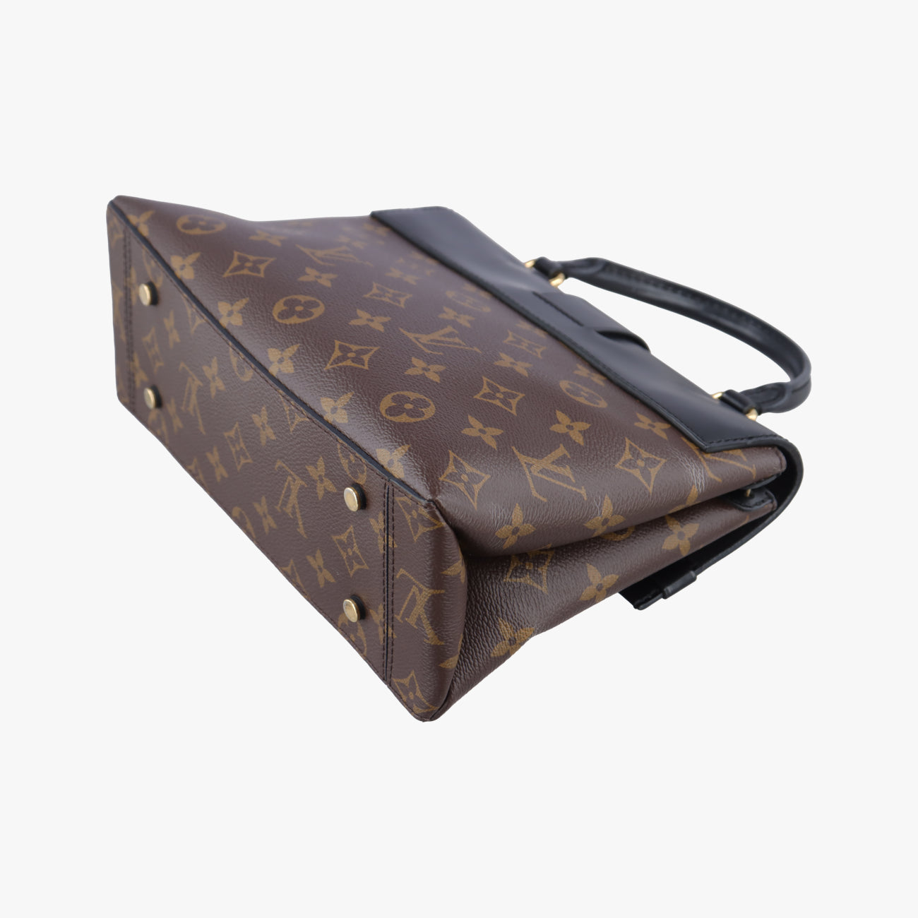 Secondhand Louis Vuitton One-handle Flap MM　　 brown×black Monogram Canvas×calf leather M43125 shoulderbag | stylenewstar
