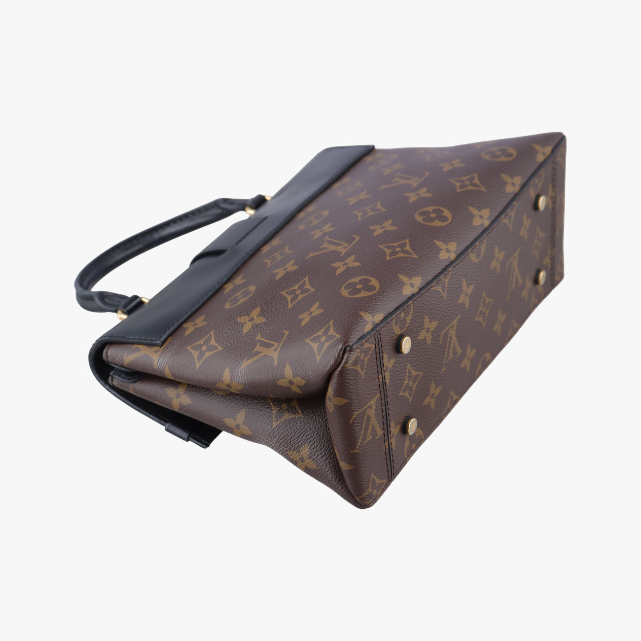 Secondhand Louis Vuitton One-handle Flap MM　　 brown×black Monogram Canvas×calf leather M43125 shoulderbag | stylenewstar