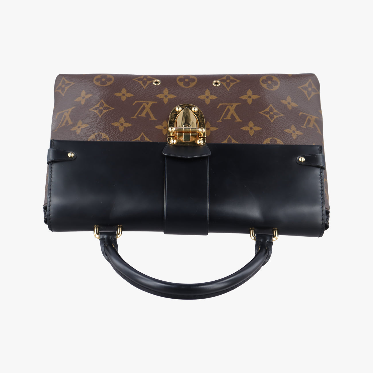 Secondhand Louis Vuitton One-handle Flap MM　　 brown×black Monogram Canvas×calf leather M43125 shoulderbag | stylenewstar