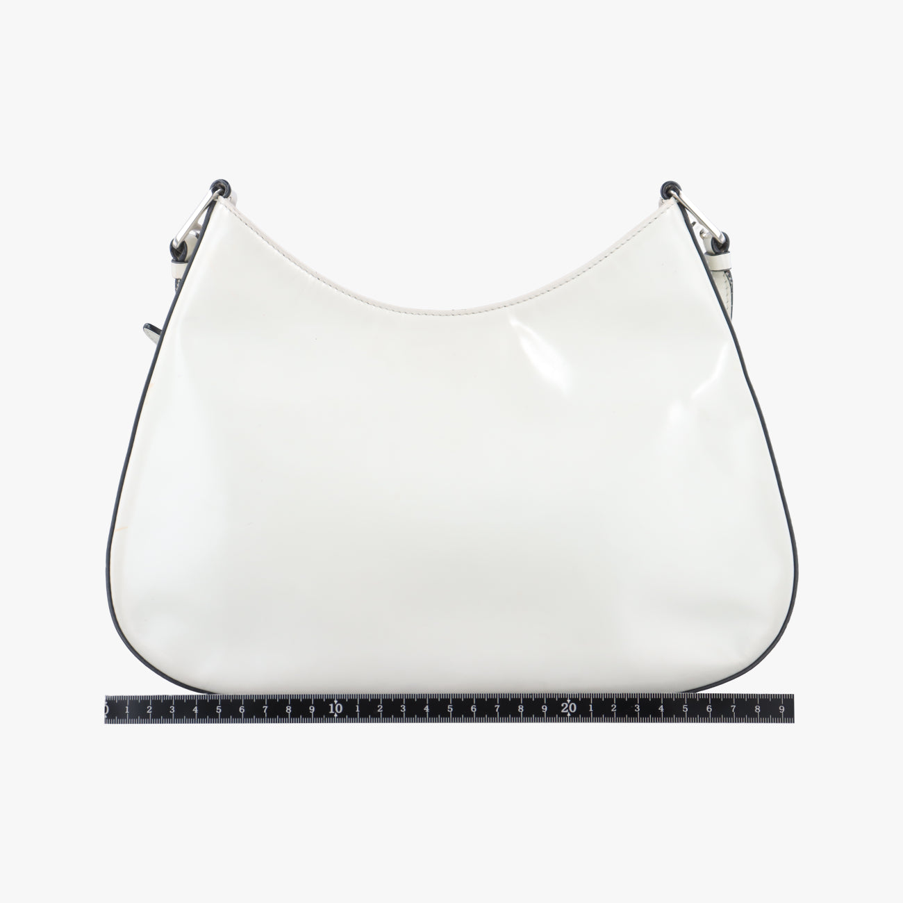Pre-owned Prada Cleo White Brushed leather  shoulderbag | stylenewstar