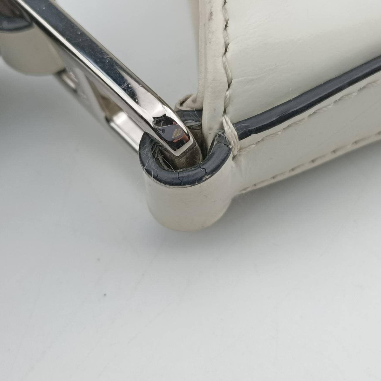 Pre-owned Prada Cleo White Brushed leather  shoulderbag | stylenewstar