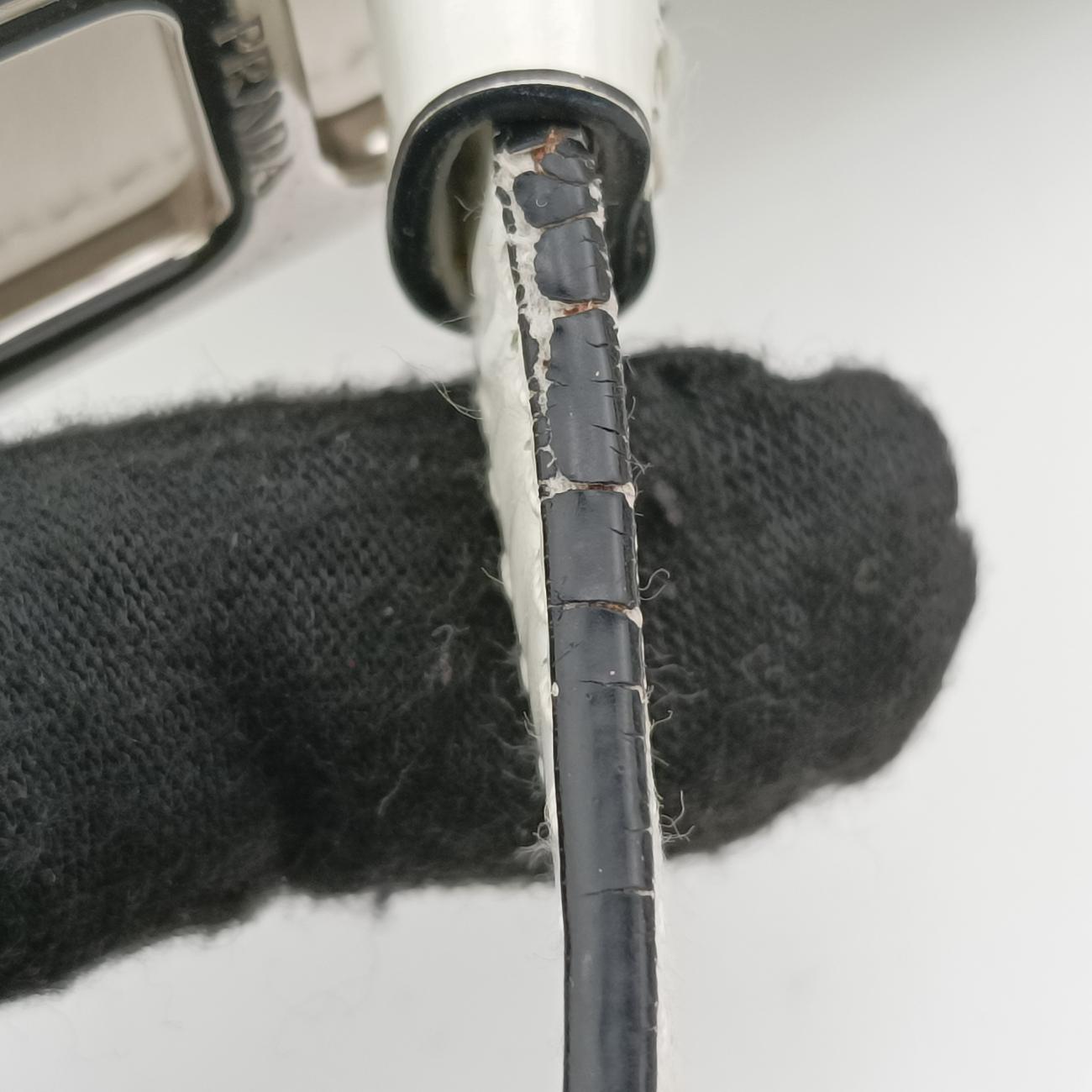 Pre-owned Prada Cleo White Brushed leather  shoulderbag | stylenewstar