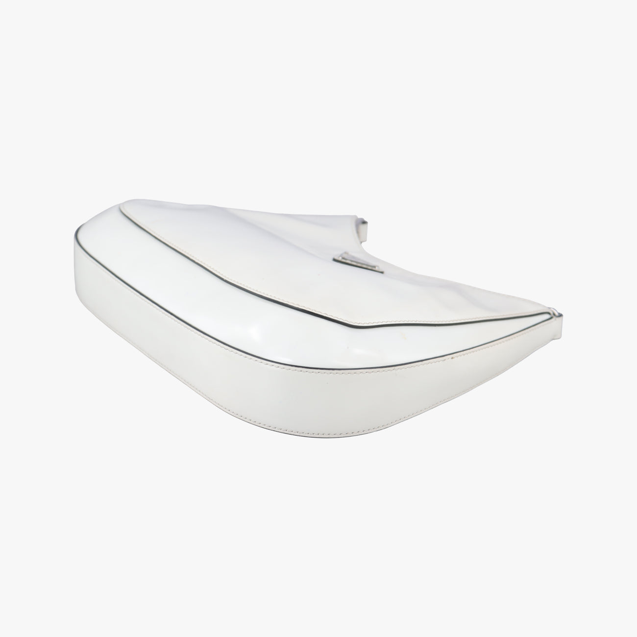 Pre-owned Prada Cleo White Brushed leather  shoulderbag | stylenewstar