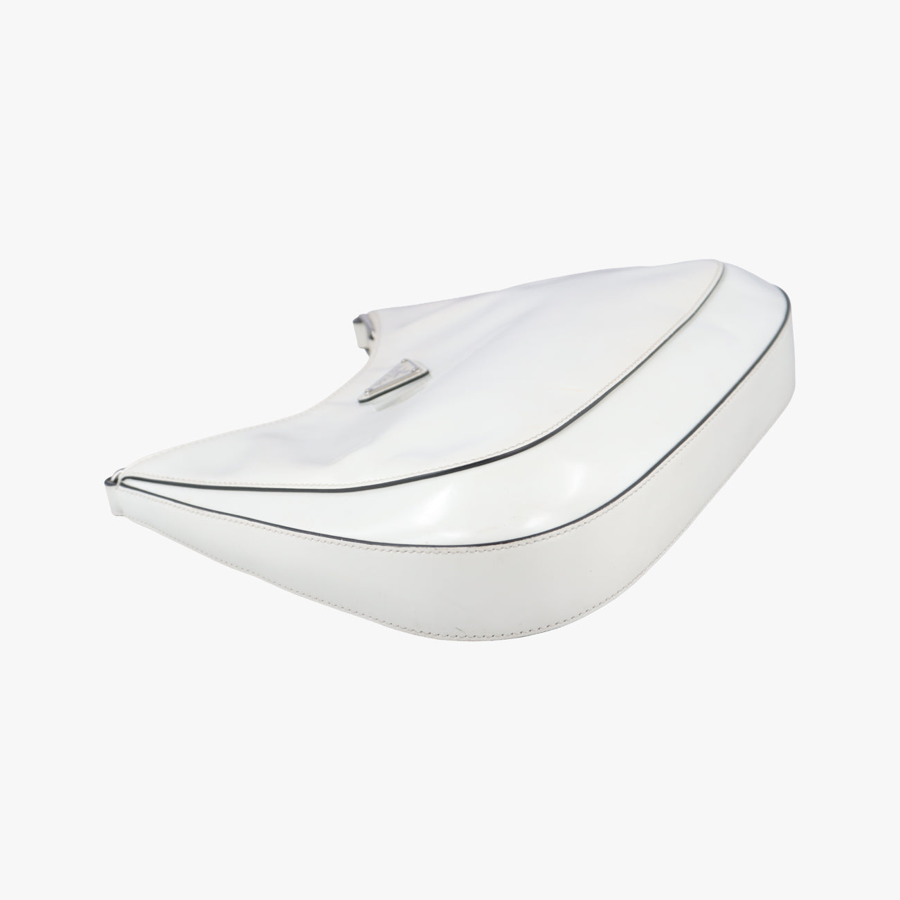 Pre-owned Prada Cleo White Brushed leather  shoulderbag | stylenewstar