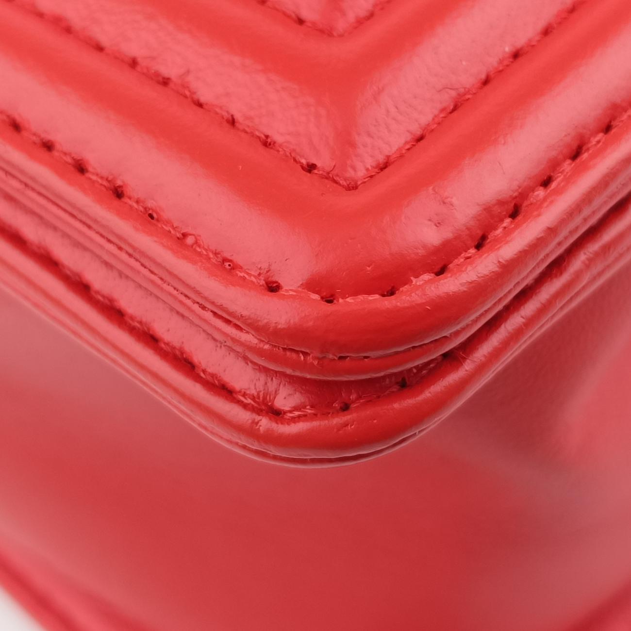 Secondhand Chanel BOY CHANEL Orange lambskin A92828 shoulderbag | stylenewstar