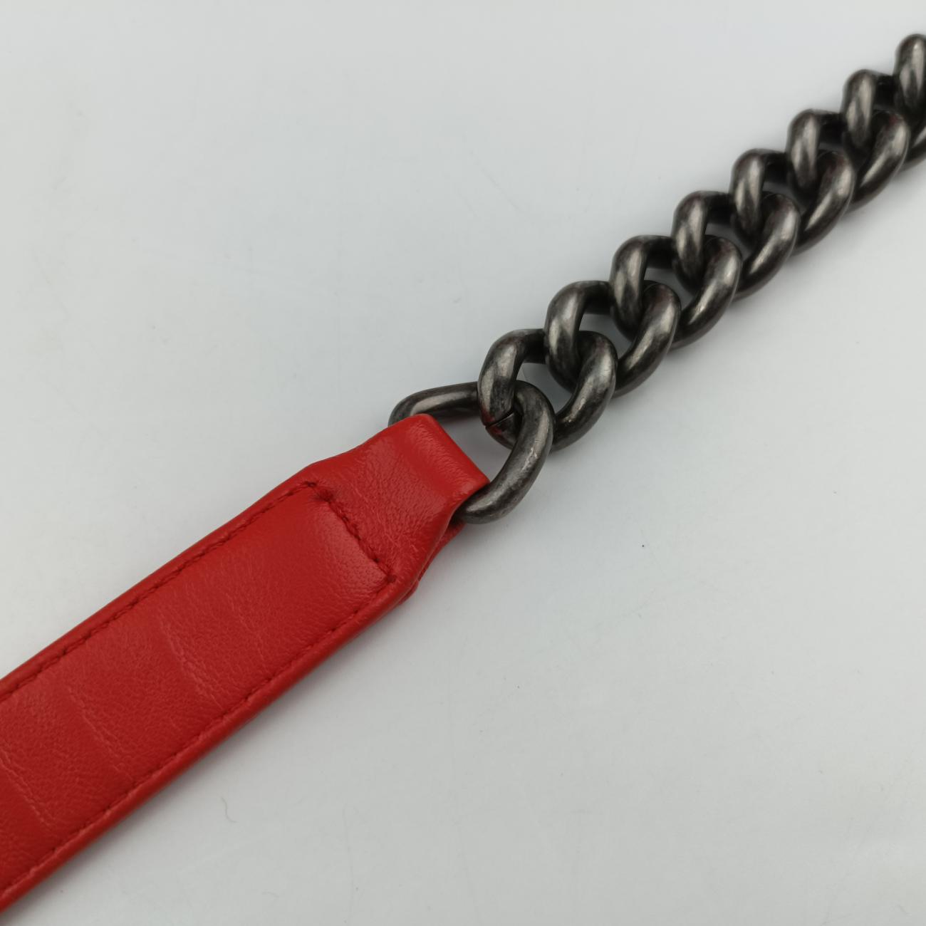 Secondhand Chanel BOY CHANEL Orange lambskin A92828 shoulderbag | stylenewstar