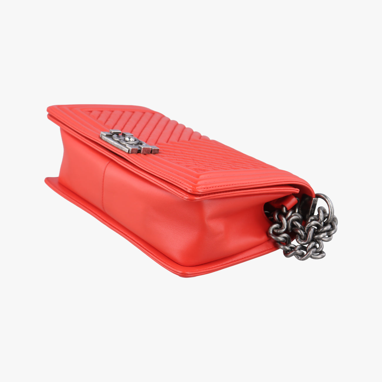 Secondhand Chanel BOY CHANEL Orange lambskin A92828 shoulderbag | stylenewstar