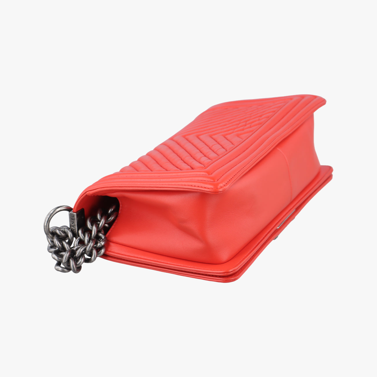 Secondhand Chanel BOY CHANEL Orange lambskin A92828 shoulderbag | stylenewstar