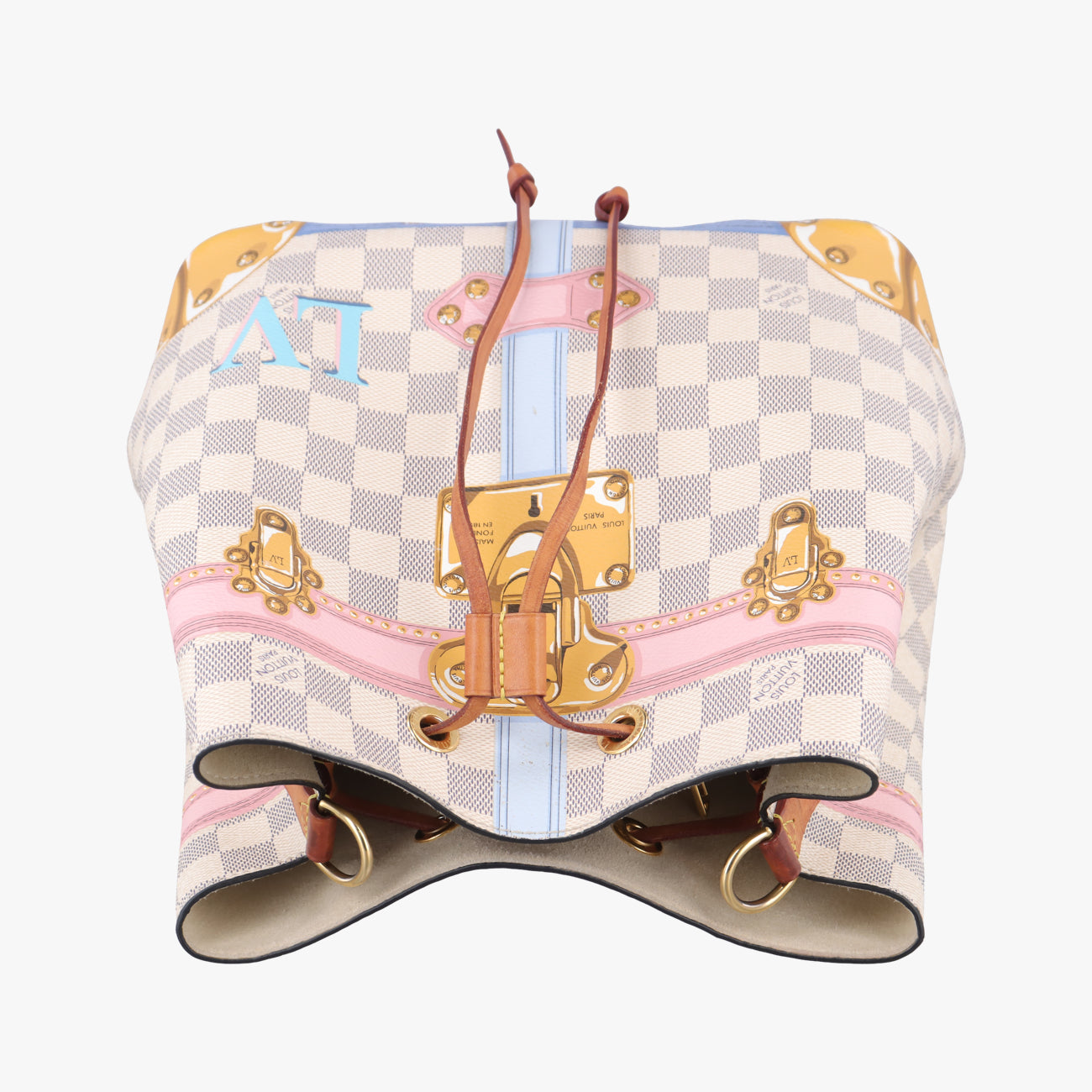 Pre-owned Louis Vuitton NéONOé Summer Trunk Azur×multicolor Damier Canvas N41066 shoulderbag | stylenewstar