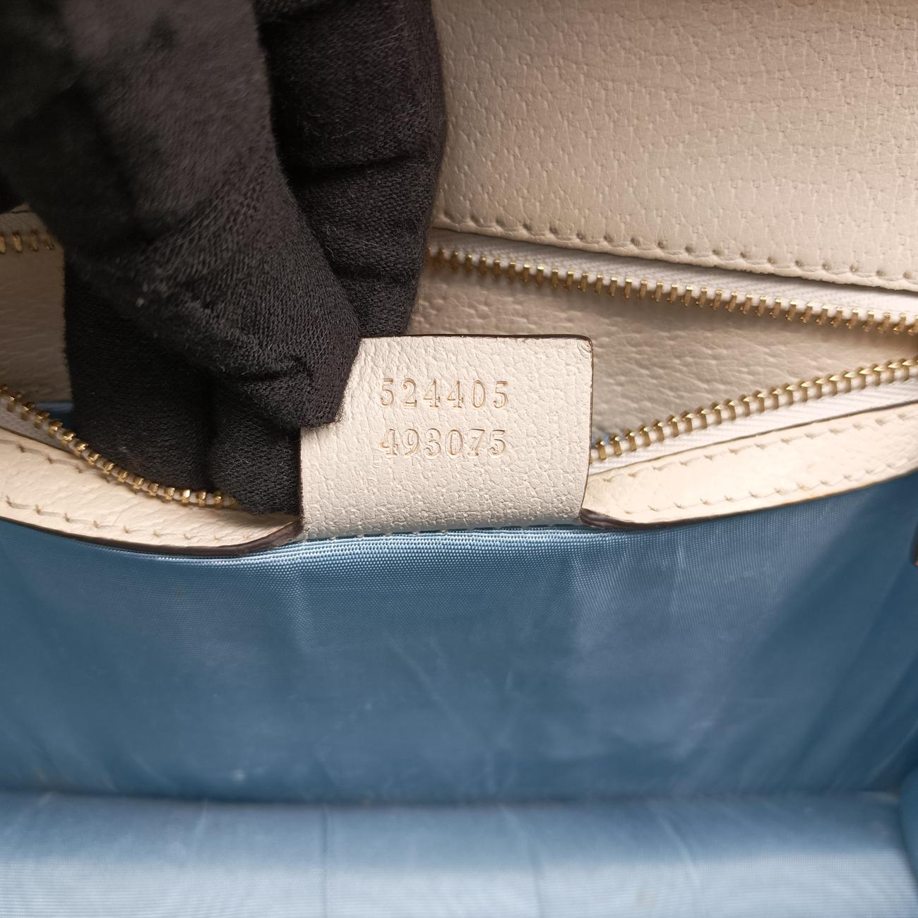 Secondhand Gucci Sylvie Ivory x Navy x Red Leather 524405 shoulderbag | stylenewstar