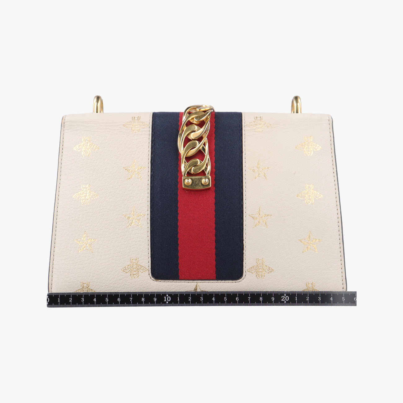 Secondhand Gucci Sylvie Ivory x Navy x Red Leather 524405 shoulderbag | stylenewstar