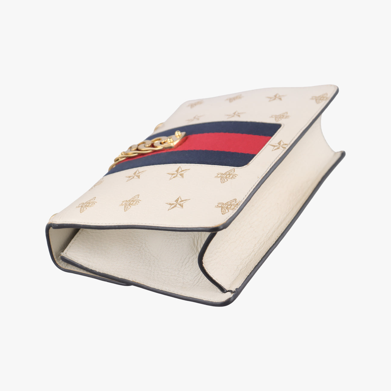 Secondhand Gucci Sylvie Ivory x Navy x Red Leather 524405 shoulderbag | stylenewstar