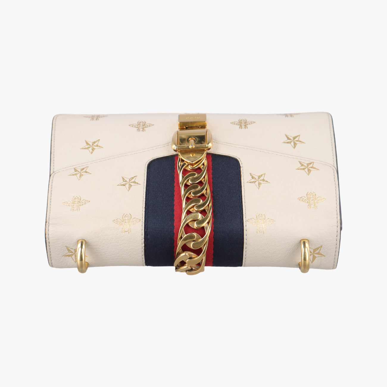Secondhand Gucci Sylvie Ivory x Navy x Red Leather 524405 shoulderbag | stylenewstar