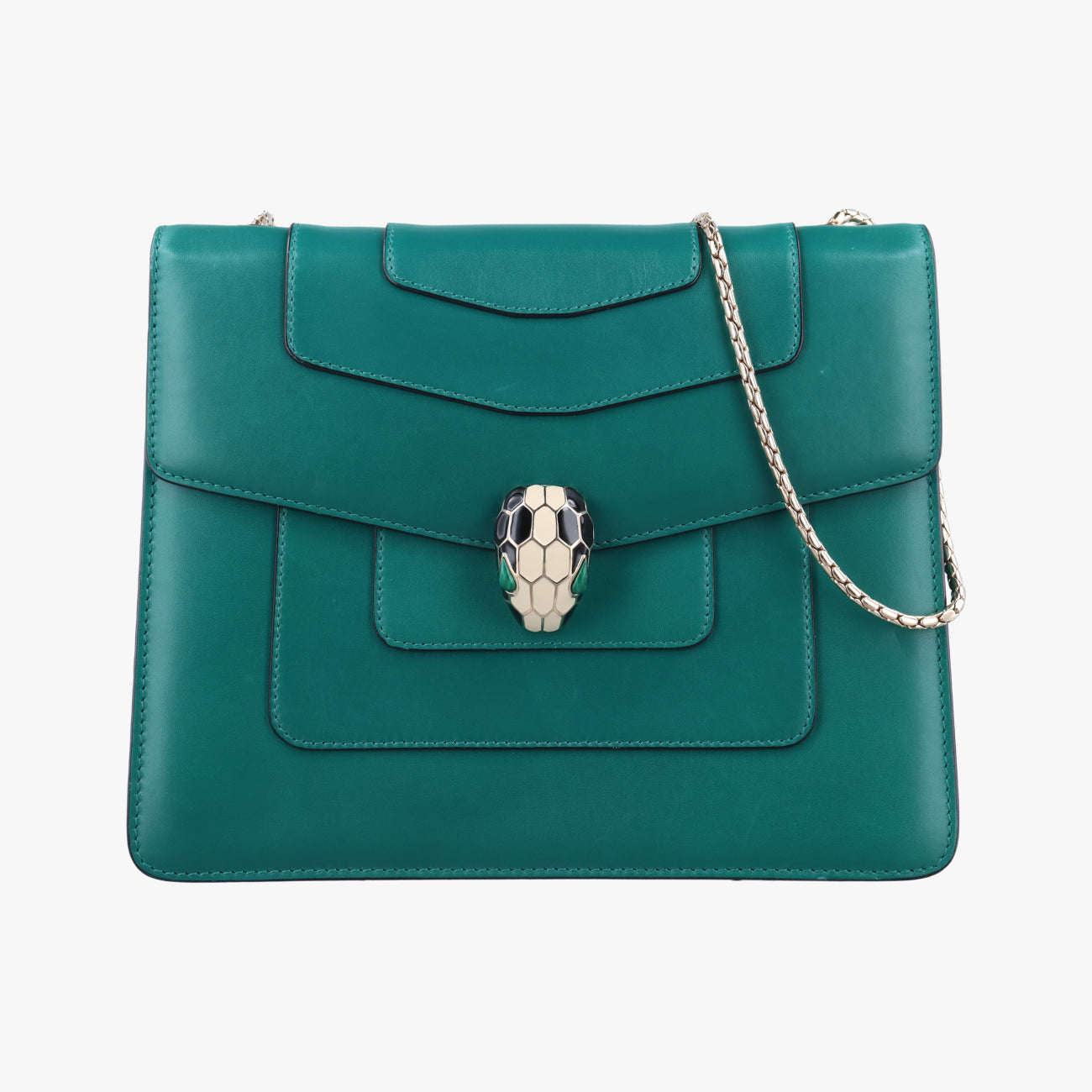 Pre-owned Bvlgari Serpenti Forever Green leather  shoulderbag | stylenewstar