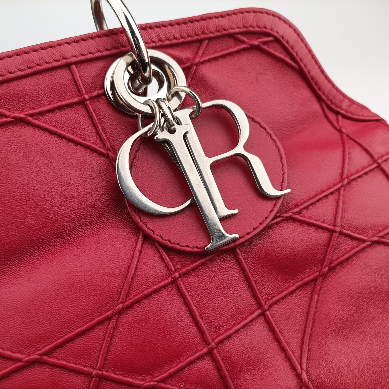 Vintage Christian Dior Granville Red lambskin  shoulderbag | stylenewstar