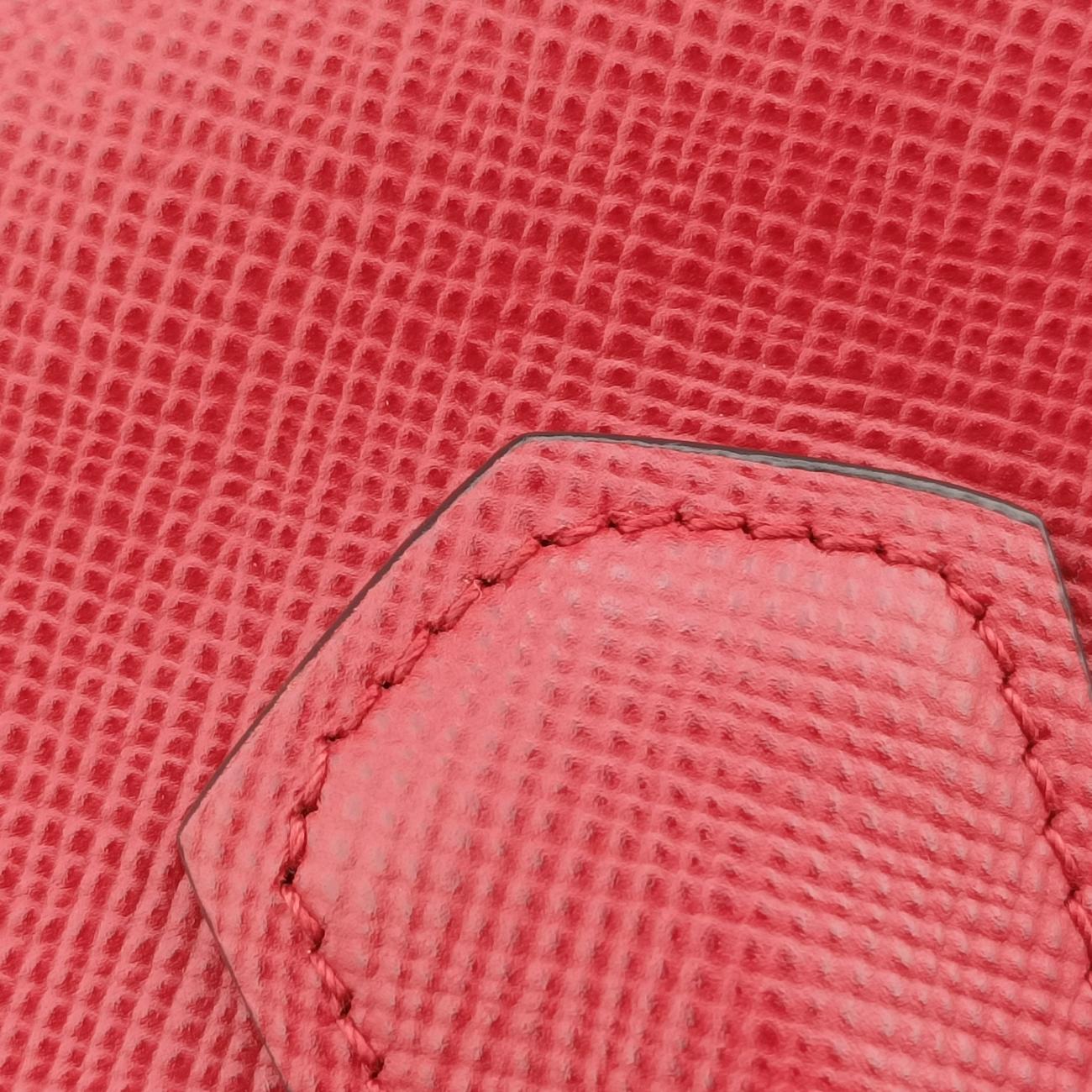 Pre-owned Prada Double Cuir Red SAFFIANO Leather B2756T shoulderbag | stylenewstar