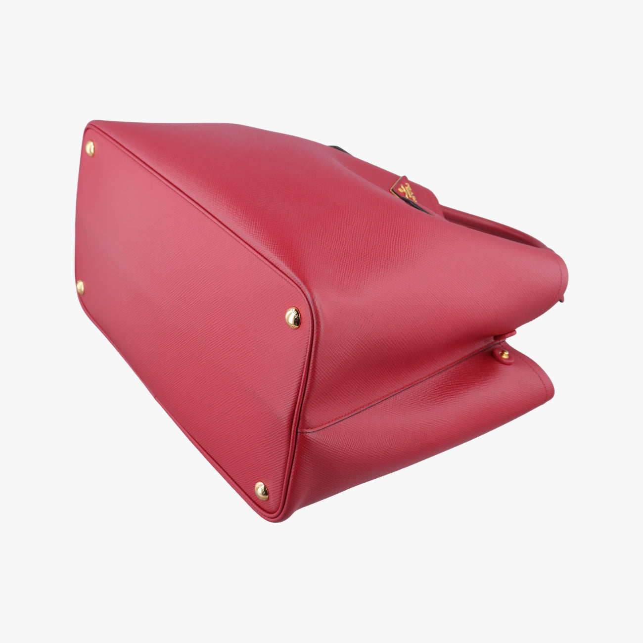 Pre-owned Prada Double Cuir Red SAFFIANO Leather B2756T shoulderbag | stylenewstar