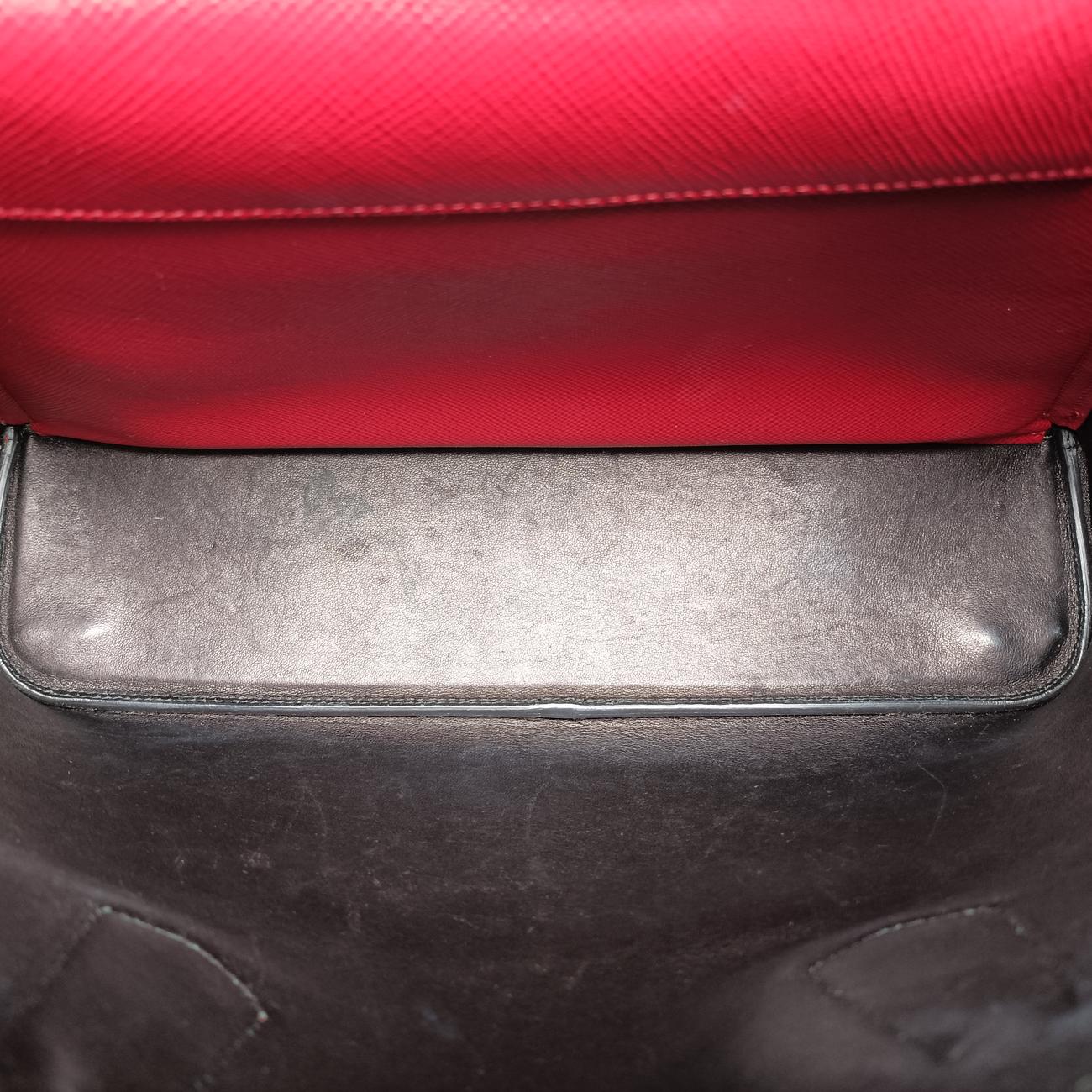 Pre-owned Prada Double Cuir Red SAFFIANO Leather B2756T shoulderbag | stylenewstar