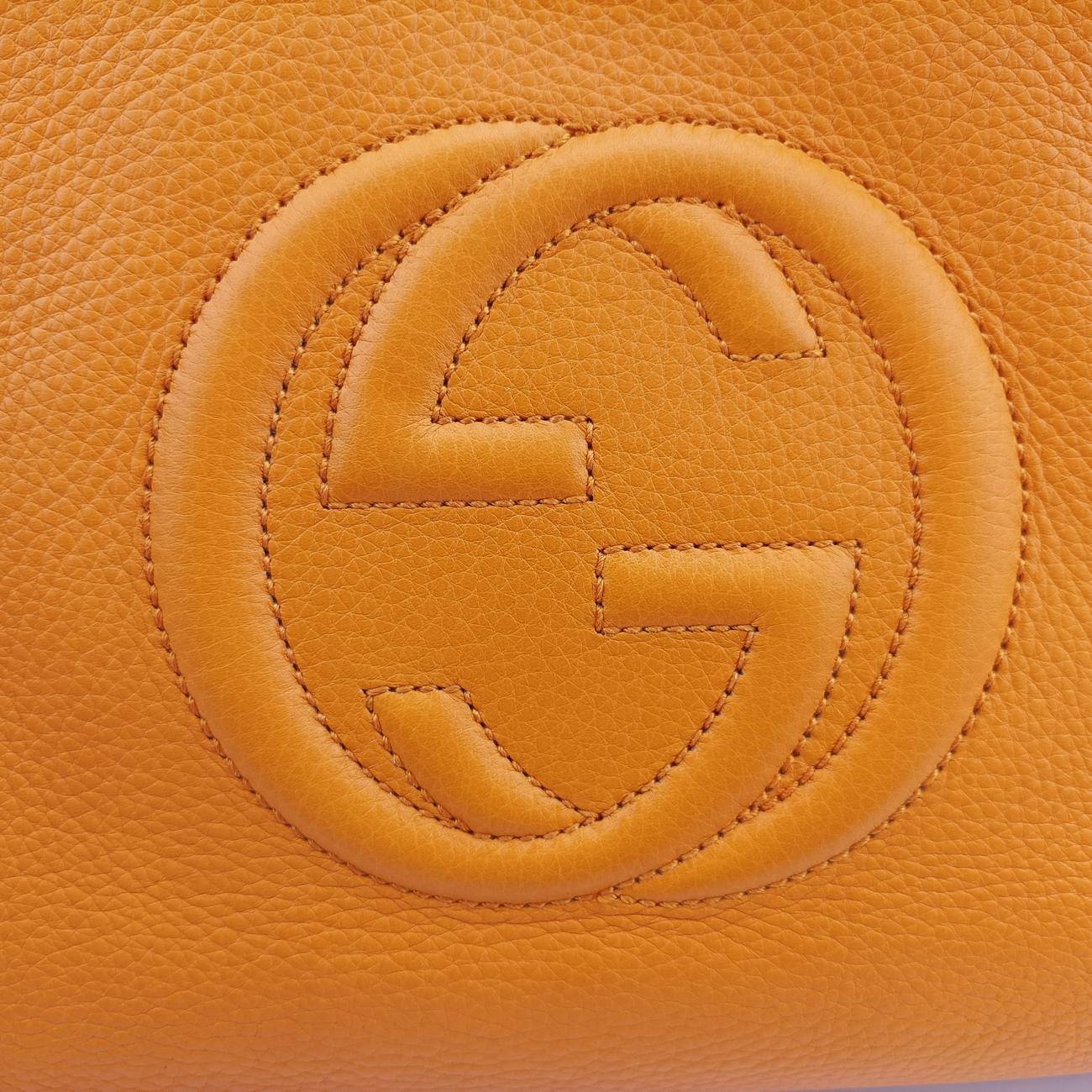 Pre-owned Gucci Soho Orange Leather 369176 shoulderbag | stylenewstar
