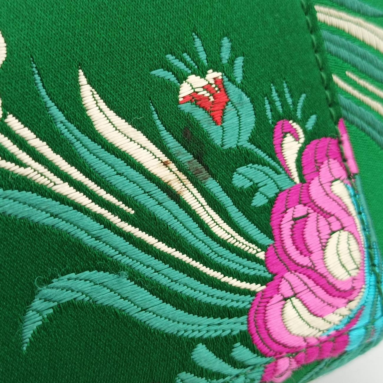 Pre-owned Gucci GG Marmont Green×Multicolour silk 443496 shoulderbag | stylenewstar