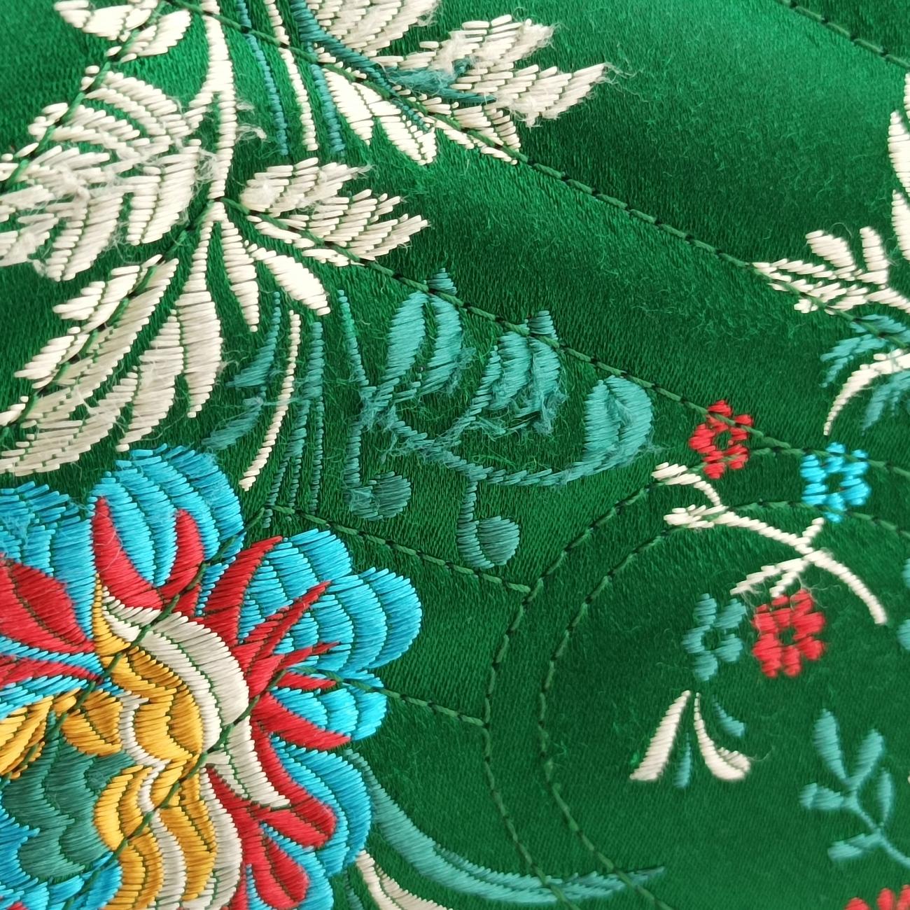 Pre-owned Gucci GG Marmont Green×Multicolour silk 443496 shoulderbag | stylenewstar