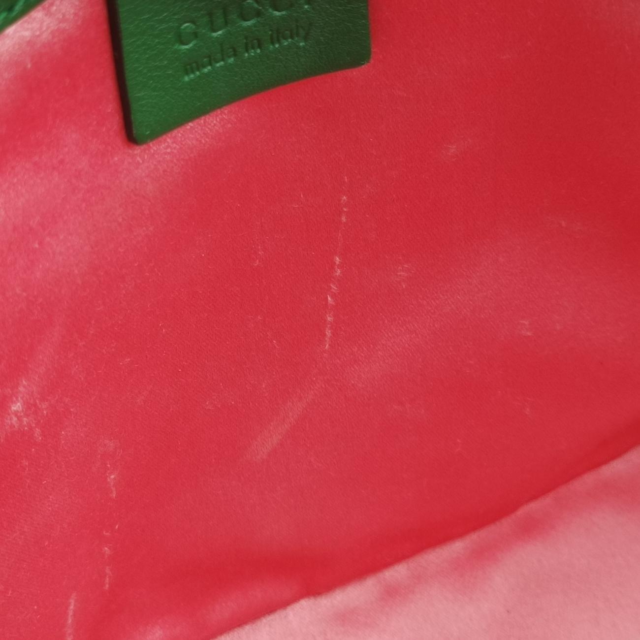 Pre-owned Gucci GG Marmont Green×Multicolour silk 443496 shoulderbag | stylenewstar