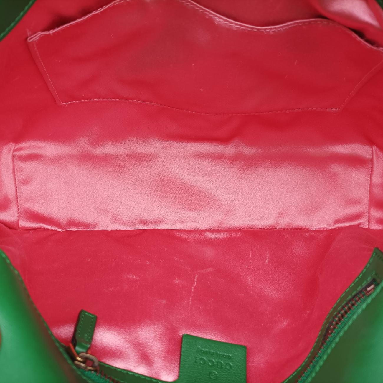 Pre-owned Gucci GG Marmont Green×Multicolour silk 443496 shoulderbag | stylenewstar